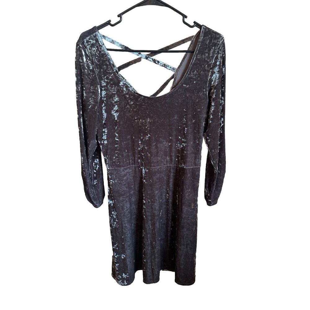 American Eagle Dress Velour Skater Mini Open Back Large Dress Y2K vibes